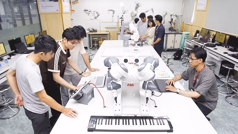 Robotics laboratory at the Ho Chi Minh City University of Industry.