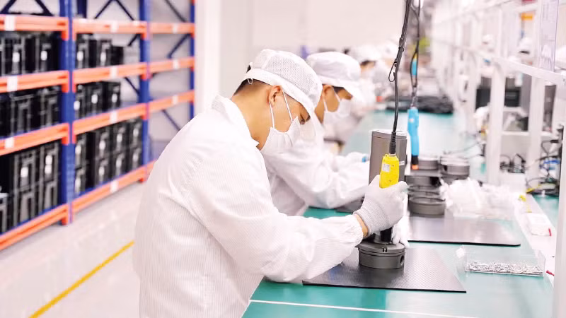 An AI camera manufacturing plant operated by MK Vision at Thang Long Vinh Phuc Industrial Park in Binh Xuyen District, Phu Tho Province. (Photo: BICH LIEN)