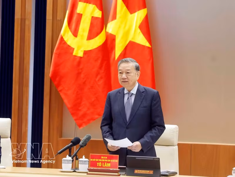 Party General Secretary To Lam speaks at the event. (Photo: VNA)
