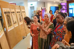 Visitors at the exhibition 