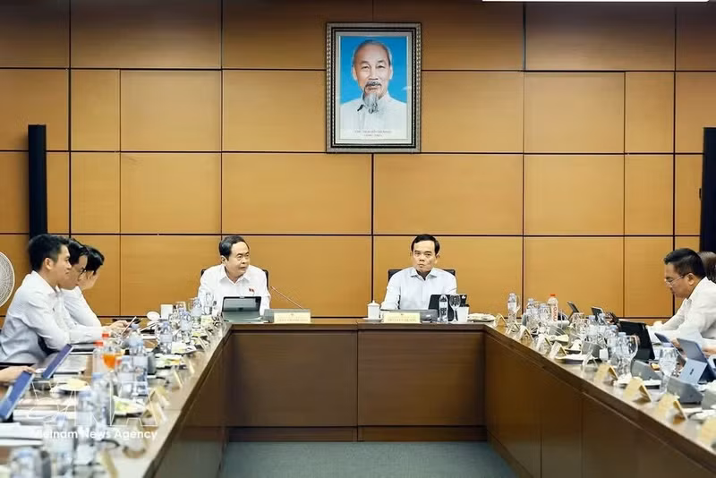 National Assembly Chairman Tran Thanh Man speaks at the event. (Photo: VNA)