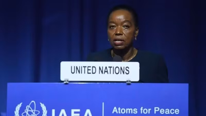 Monica Juma, Director-General of the United Nations Office at Vienna, speaks at the 70th IAEA General Conference in Vienna, Austria, on September 14, 2026. (Photo: Xinhua)