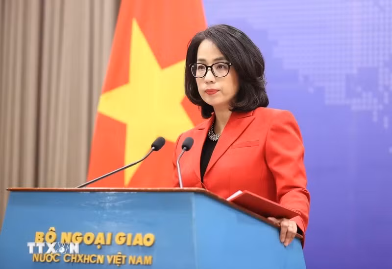 Spokesperson of the Ministry of Foreign Affairs Pham Thu Hang speaks at the ministry’s regular press briefing on September 17. (Photo: VNA)