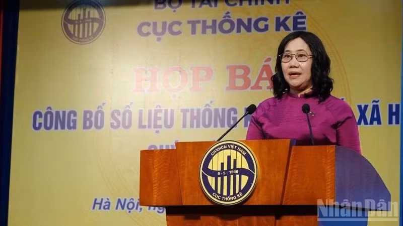 Director of the General Statistics Office, Nguyen Thi Huong. (Photo: THUY LINH)