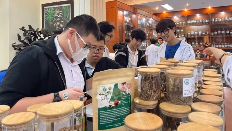 Students visit the Viet Nam Medicinal Plants Museum. (Photo: NDO)