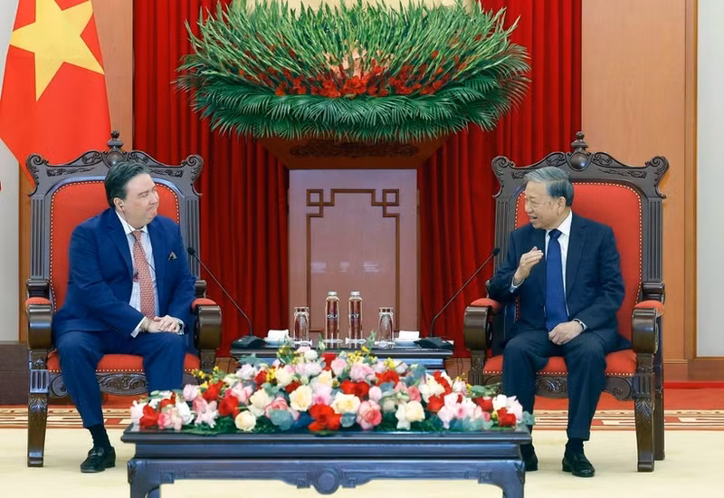 Party General Secretary To Lam receives US Ambassador Marc Evans Knapper in Ha Noi on January 9, 2026. Photo: VNA