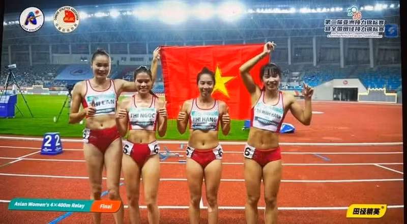 Viet Nam’s women’s 4x400m relay team won the gold medal at the 2026 Asian Relay Championships. (Photo: Viet Nam Athletics Federation)