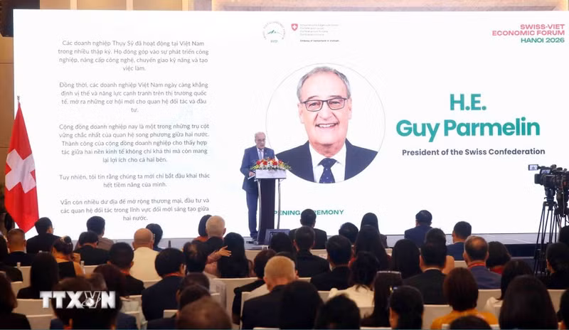 Swiss President Guy Parmelin speaks at the Swiss-Viet Economic Forum 2026 (Photo: VNA)