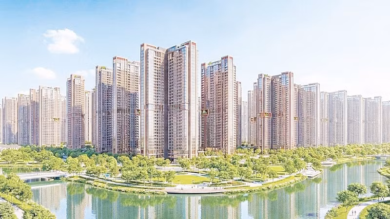 Perspective view of the Bac Thang Long Urban City multi-purpose urban area, with construction of the project commencing in February 2026.