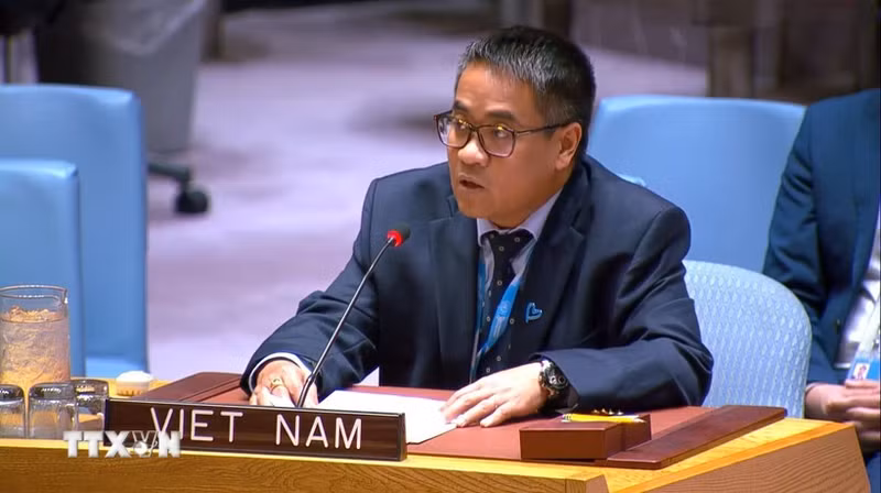 Minister Counsellor Nguyen Hai Luu, Deputy Permanent Representative of Viet Nam to the UN speaks at the debate (Photo: VNA)
