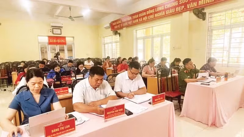 The 5th Conference of the Party Executive Committee of Ha Quang Commune (Cao Bang Province) for the 2025–2030 term.