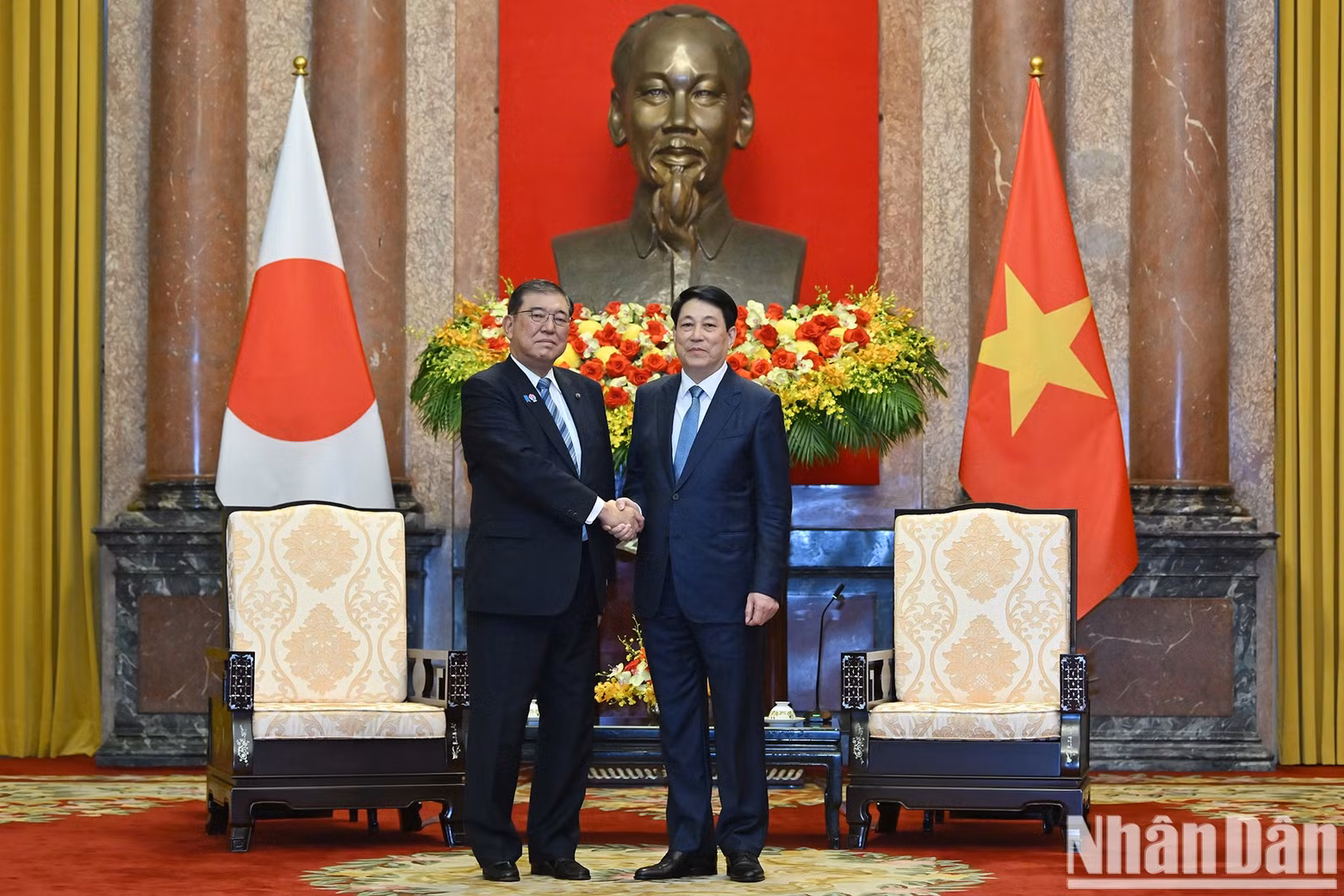 President Luong Cuong and Japanese PM Ishiba Shigeru.