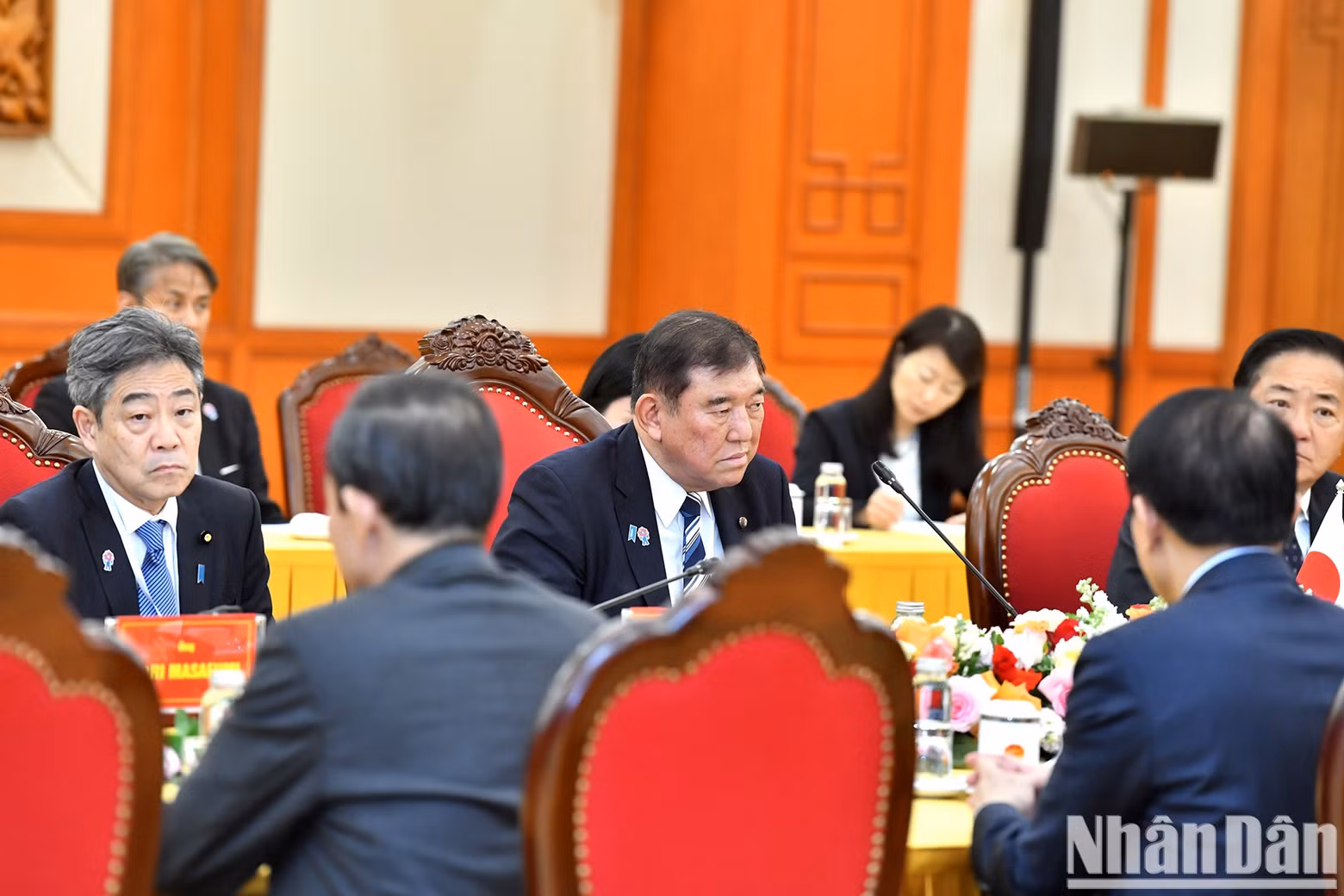 Japanese Prime Minister Ishiba Shigeru speaks at the meeting.