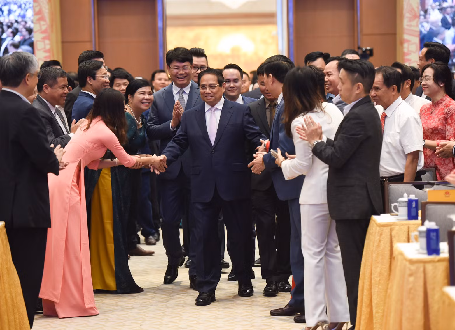 PM Pham Minh Chinh arrives at the National Legal Portal launch ceremony.