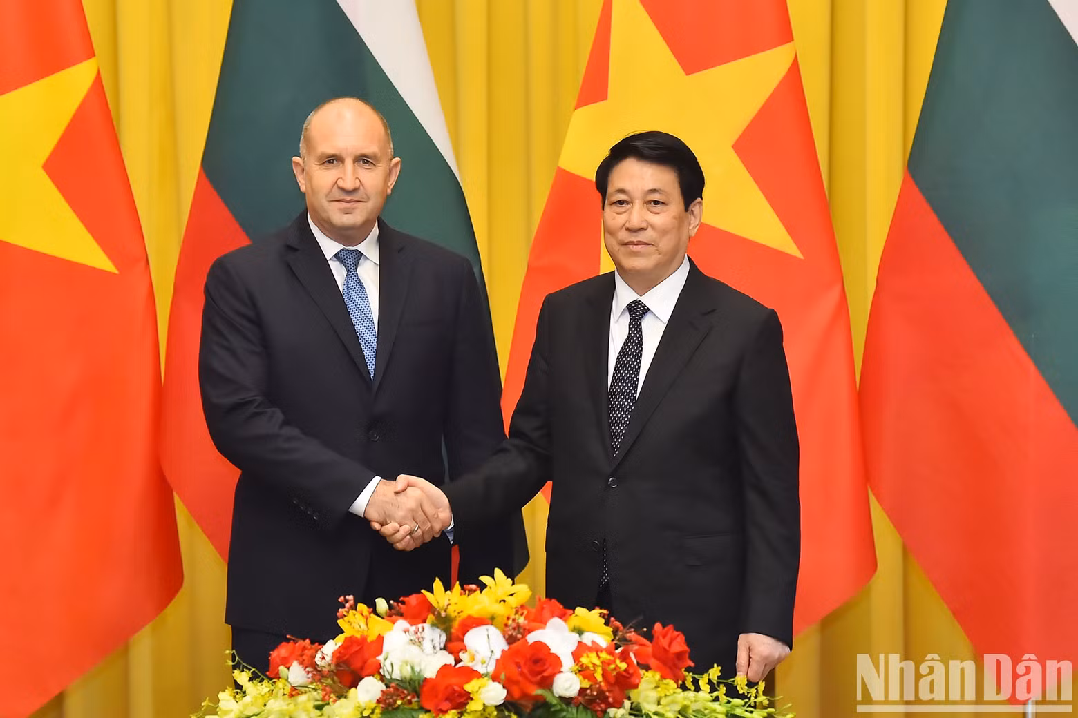 President Luong Cuong and Bulgarian President Rumen Radev at the talks.