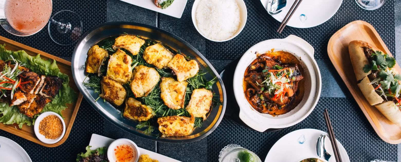 Vietnamese dishes at SuSu restaurant. Vietnamese dishes at SuSu restaurant.