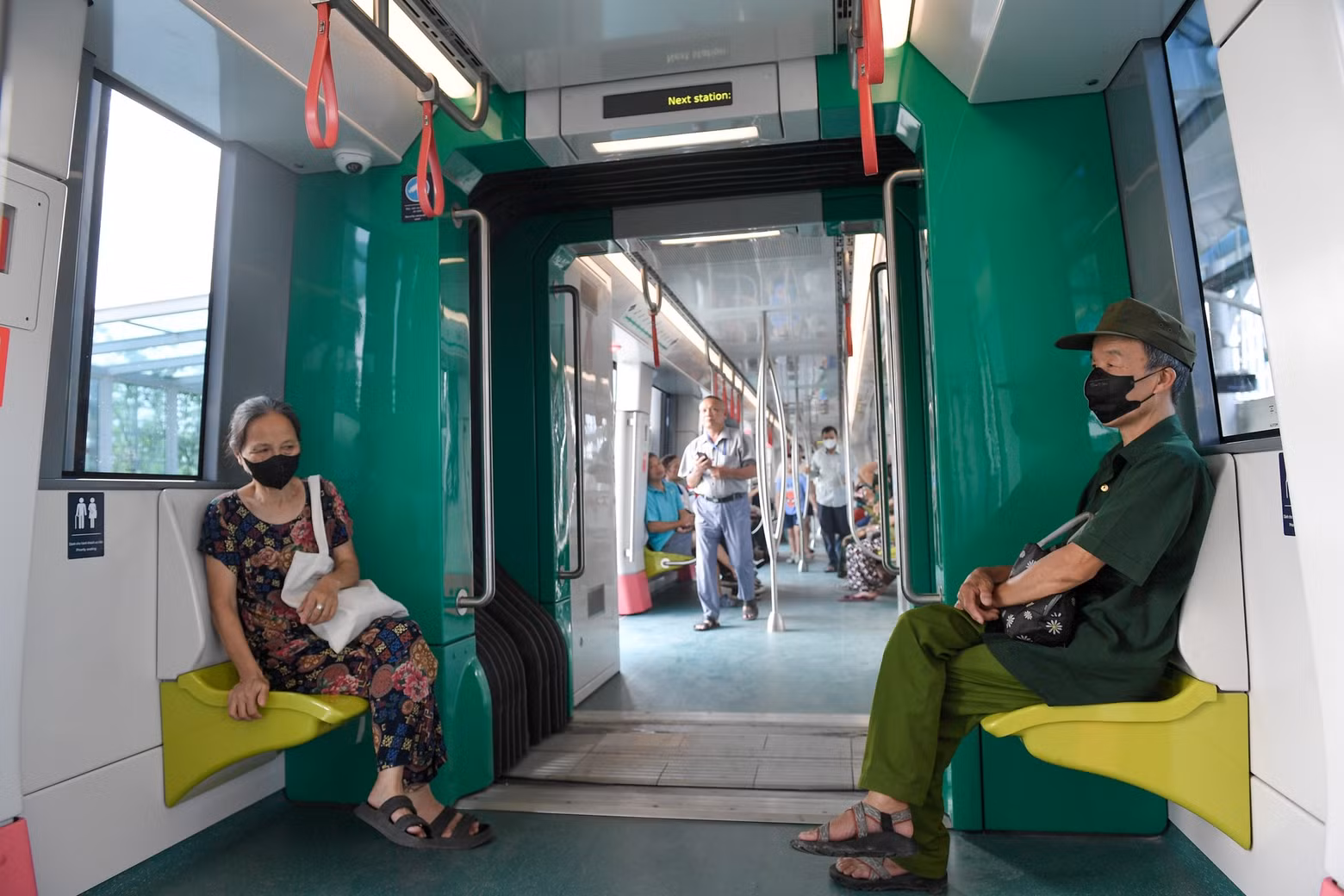The metro line consists of 10 trains, each capable of reaching a maximum speed of 80 kph. Every train has four cars, with each car accommodating up to 236 passengers.
