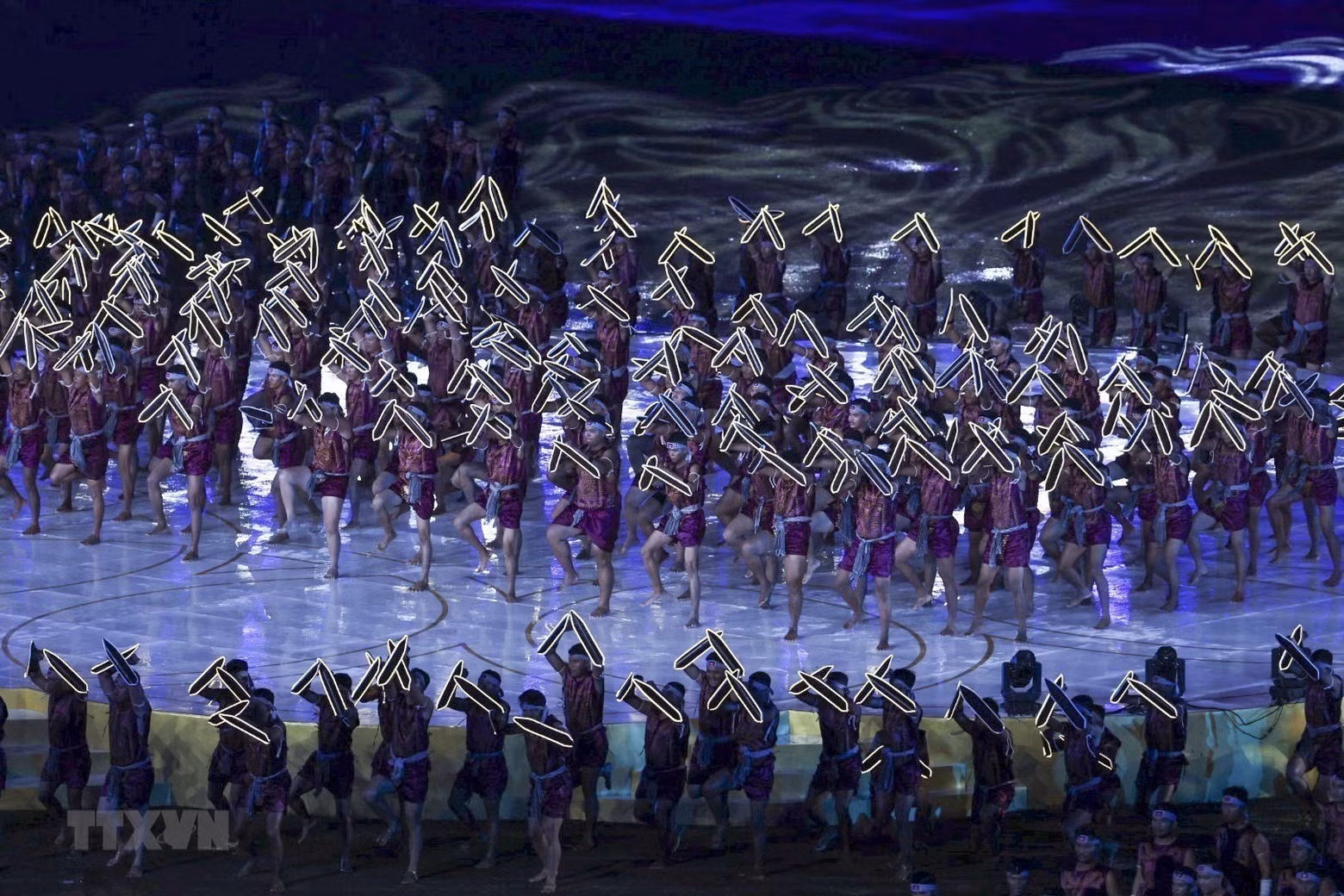 The performance of Kun Bokator, a traditional martial art of Cambodia.