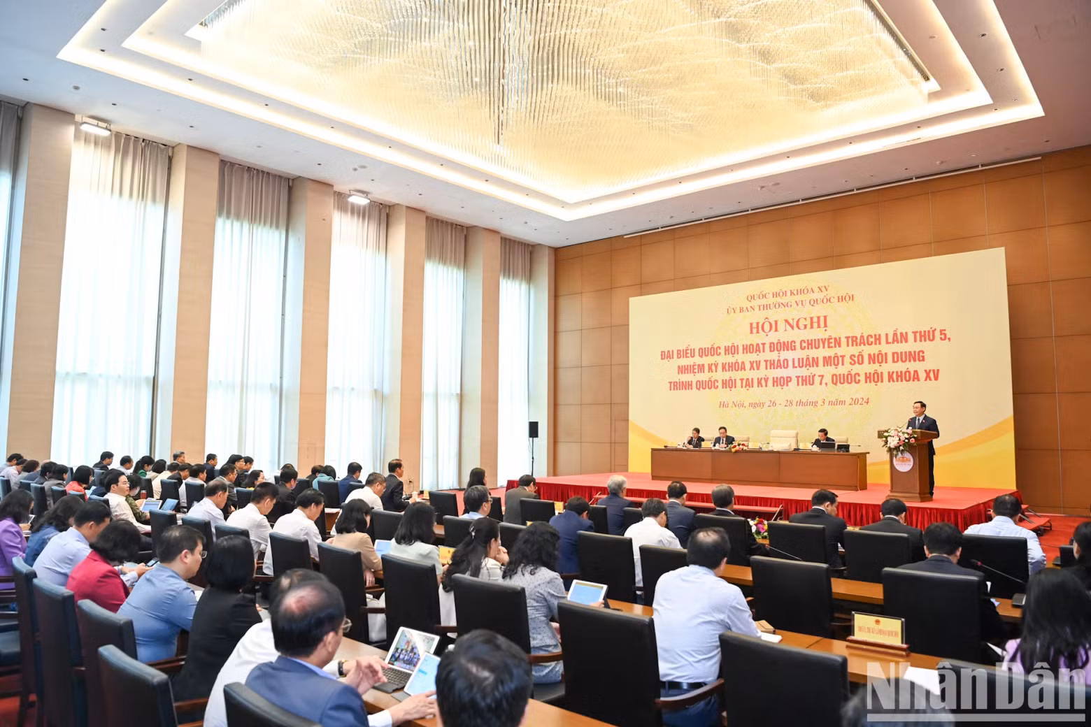 A view of the conference at the National Assembly building. A view of the conference at the National Assembly building.