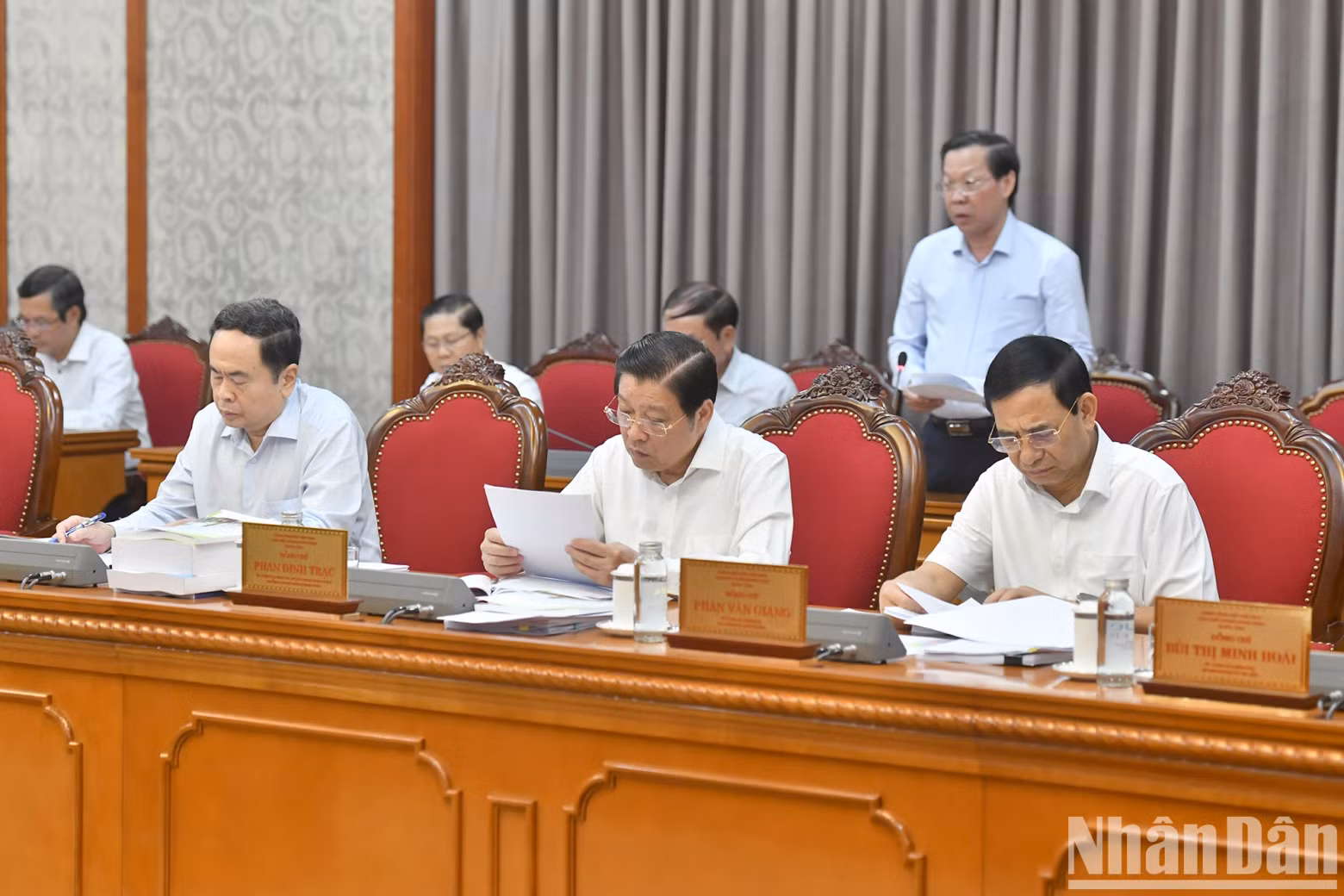 Party and State leaders and other delegates attend the meeting.