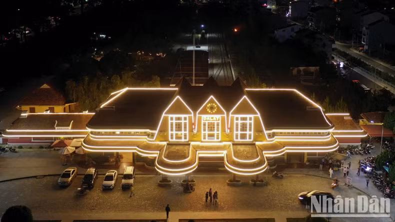 Da Lat Railway Station at night.
