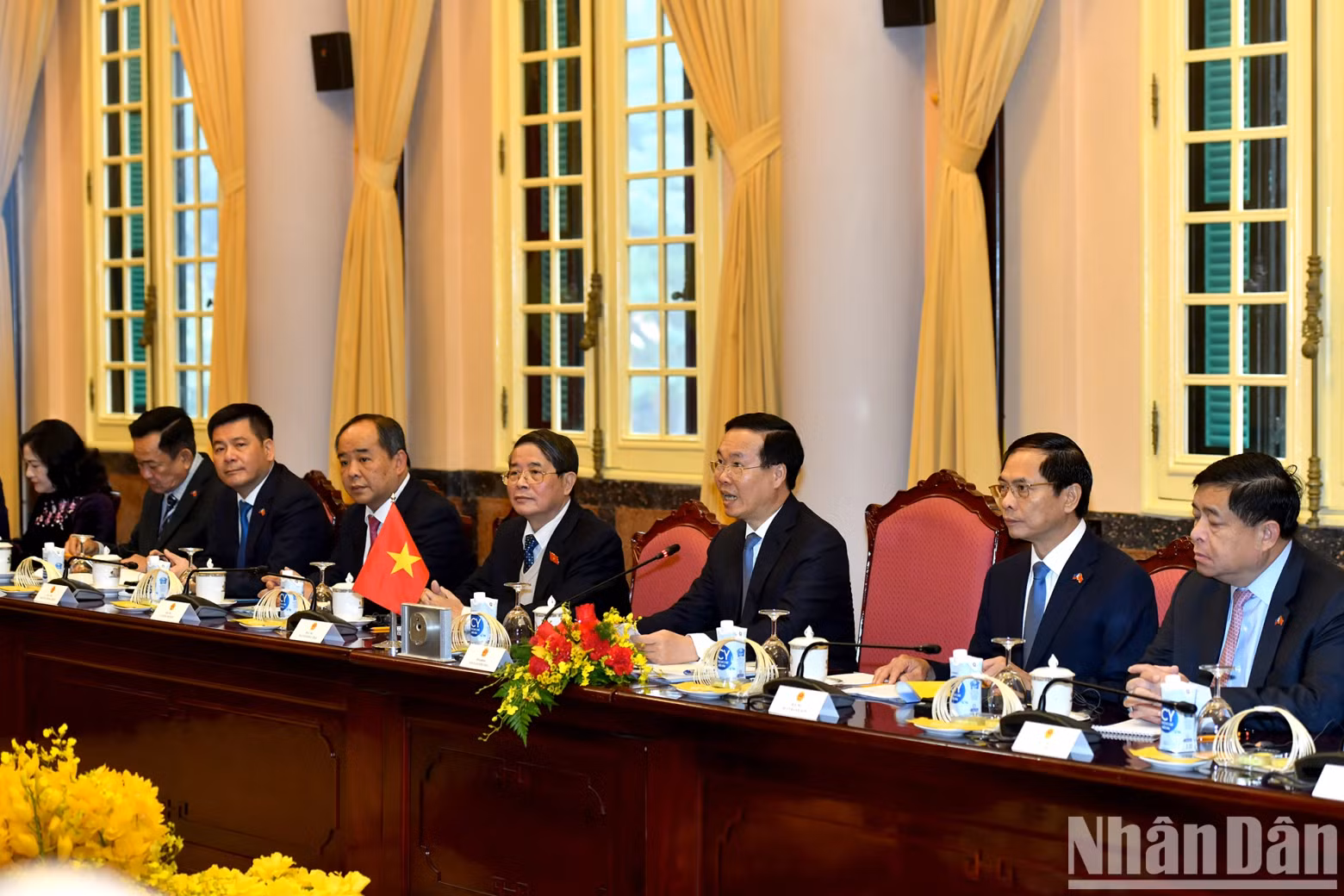 The high-ranking delegation of Vietnam at the talks.