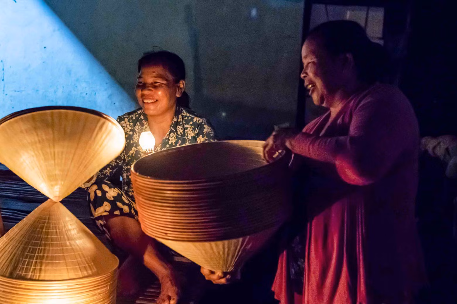 Under that soft golden light, the stacks of hats are neatly arranged along with the smiles of mothers and grandmothers. The market adds to the unique culture of the Binh Dinh people, attached to simple and laboured lives. Under that soft golden light, the stacks of hats are neatly arranged along with the smiles of mothers and grandmothers. The market adds to the unique culture of the Binh Dinh people, attached to simple and laboured lives.