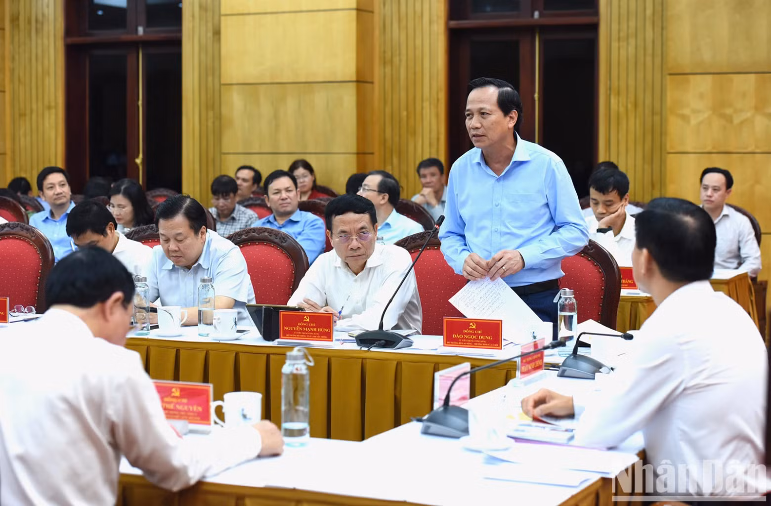 Minister of Labour, War Invalids and Social Affairs Dao Ngoc Dung speaks. Minister of Labour, War Invalids and Social Affairs Dao Ngoc Dung speaks.
