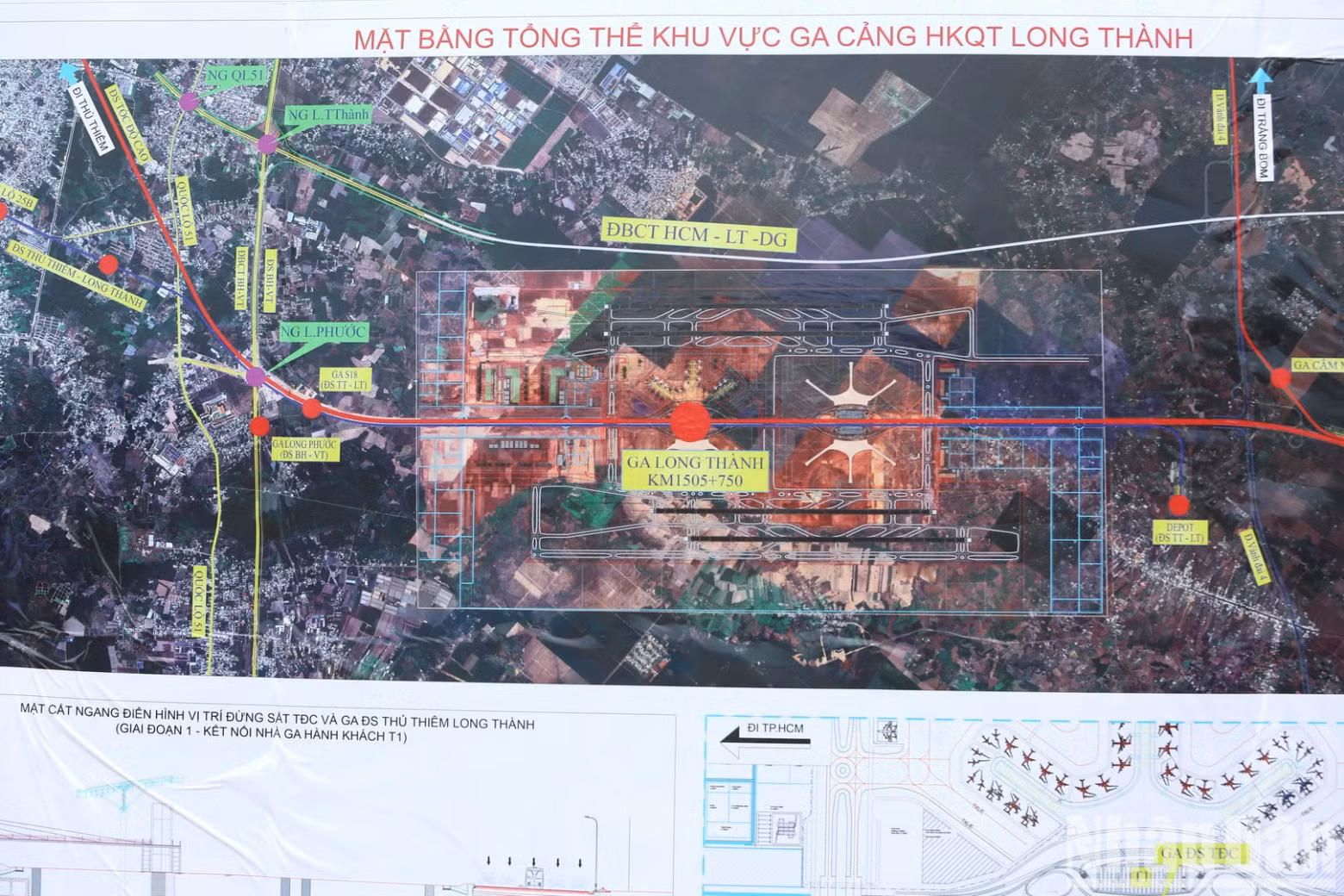 Overall diagram of the connecting traffic system, including the high-speed railway passing through Long Thanh Airport. Overall diagram of the connecting traffic system, including the high-speed railway passing through Long Thanh Airport.