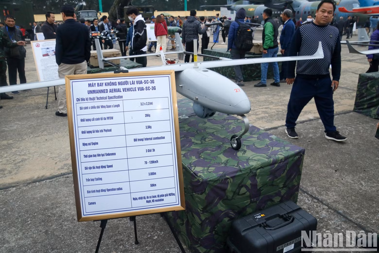 The VUA-SC-3G Unmanned Aerial Vehicle is displayed with full specifications. The VUA-SC-3G Unmanned Aerial Vehicle is displayed with full specifications.