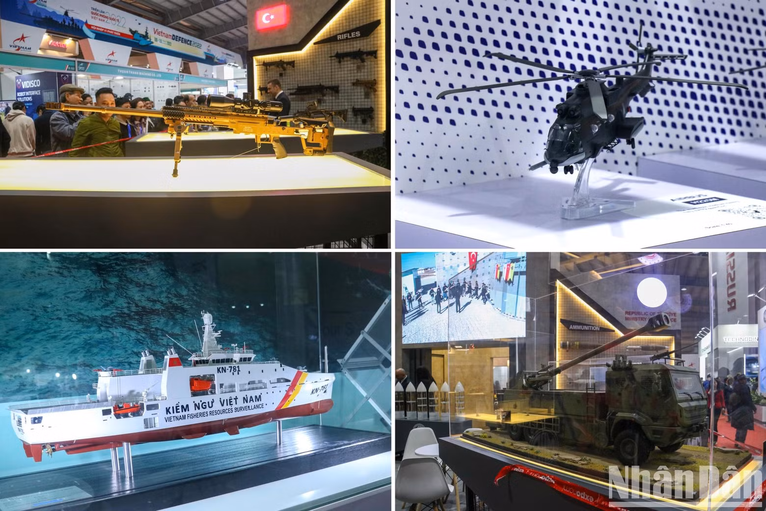 Models of helicopters, Vietnam Coast Guard ships, sniper rifles and so on were on display at the expo. Models of helicopters, Vietnam Coast Guard ships, sniper rifles and so on were on display at the expo.