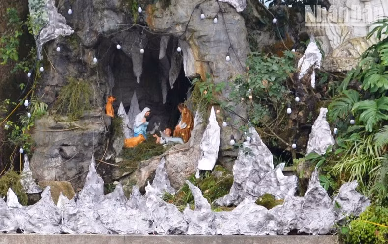 Sa Pa church stone cave is beautifully decorated and restored.