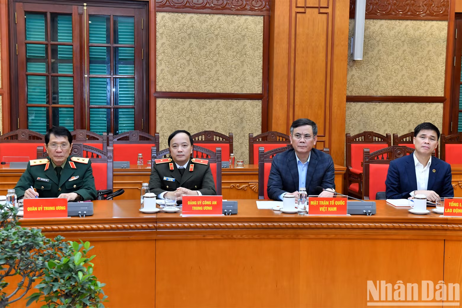 The delegates attend the session.