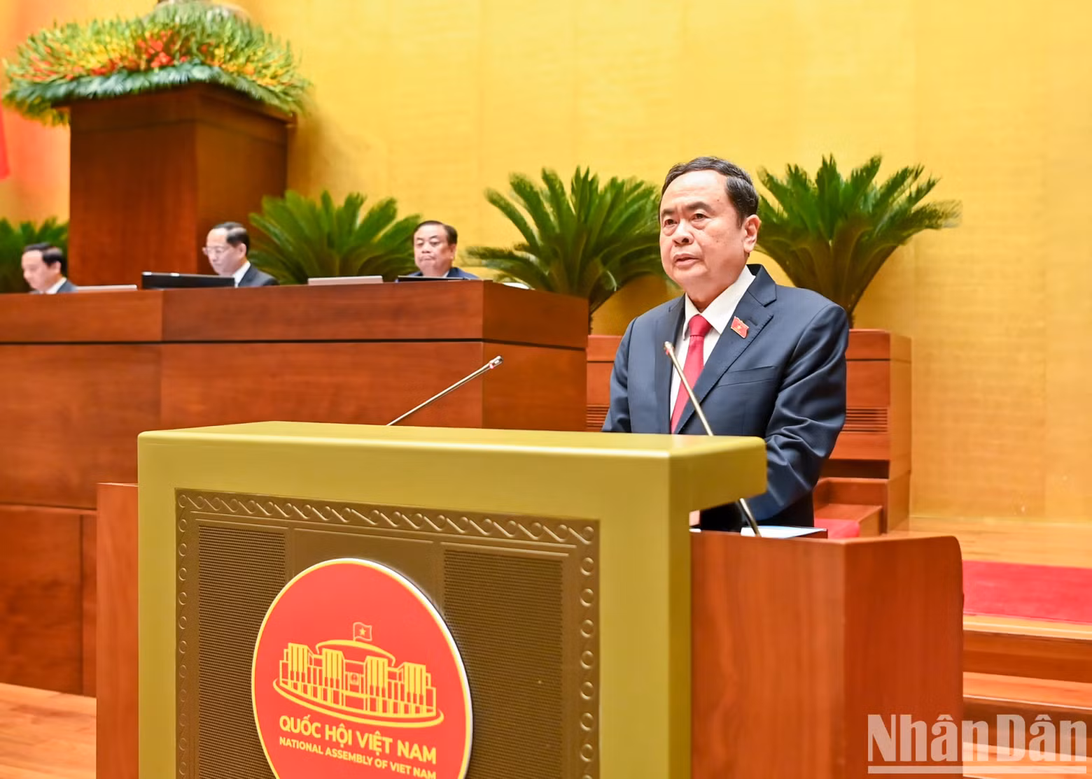 NA Chairman Tran Thanh Man speaks at the opening session. (Photo: VNA)