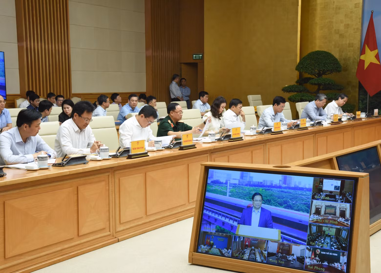 Delegates attend the meeting.