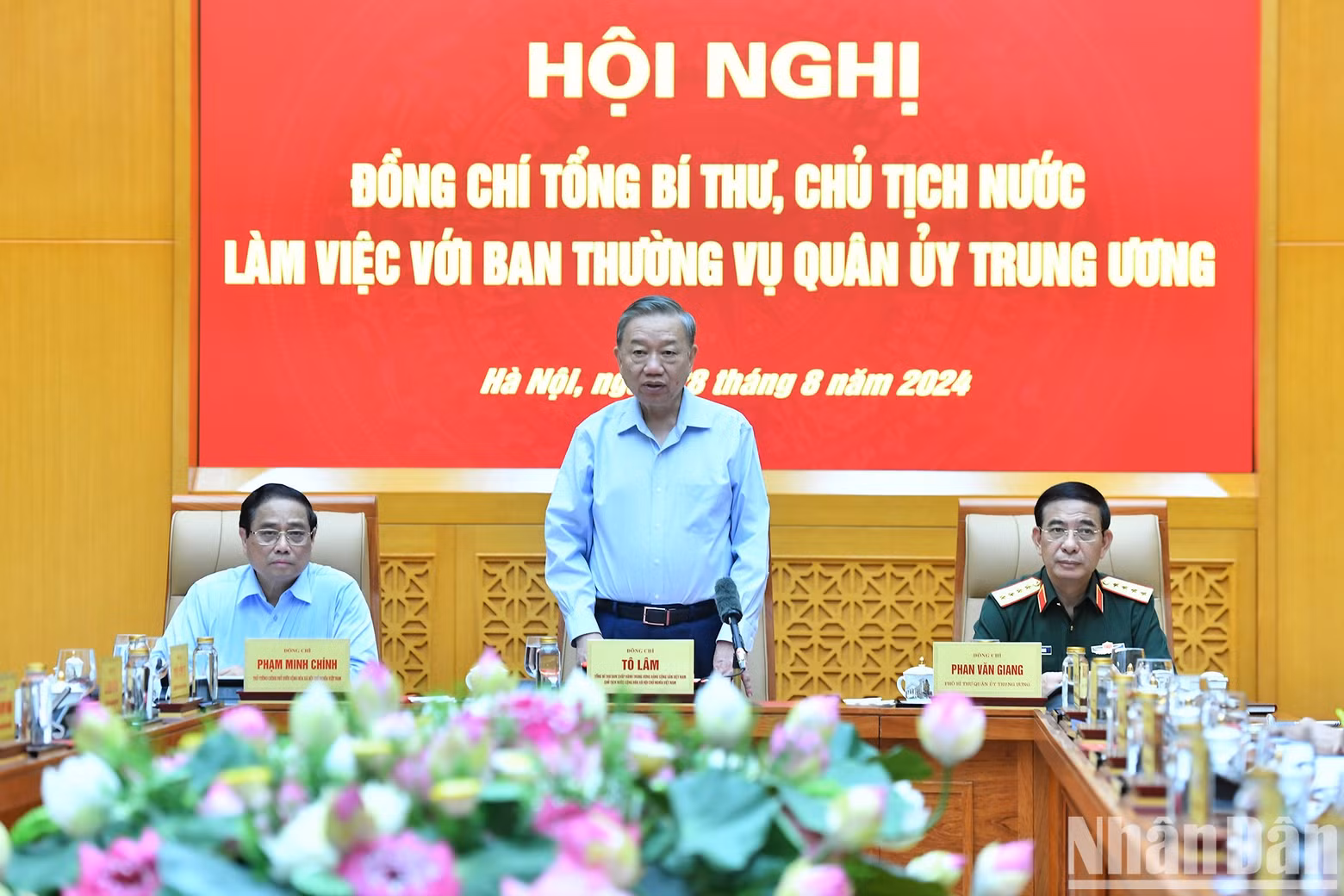 General Secretary and President To Lam speaks at the conference. General Secretary and President To Lam speaks at the conference.