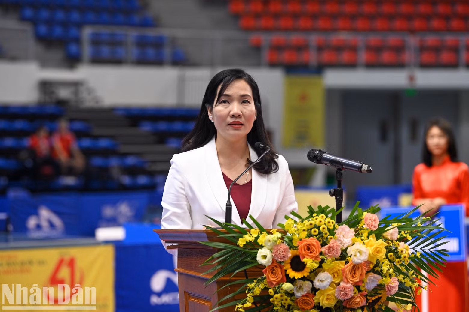Vice Chairwoman of Quang Ninh Provincial People’s Committee Nguyen Thi Hanh speaking at the opening ceremony. Vice Chairwoman of Quang Ninh Provincial People’s Committee Nguyen Thi Hanh speaking at the opening ceremony.