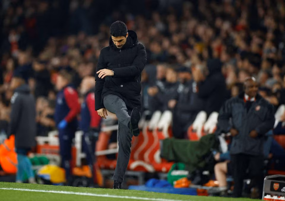 Arsenal manager Mikel Arteta reacts after Southampton's Duje Caleta-Car scores their third goal - Premier League - Arsenal v Southampton - Emirates Stadium, London, the UK - April 21, 2023. (Photo: Action Images via Reuters) Arsenal manager Mikel Arteta reacts after Southampton's Duje Caleta-Car scores their third goal - Premier League - Arsenal v Southampton - Emirates Stadium, London, the UK - April 21, 2023. (Photo: Action Images via Reuters)