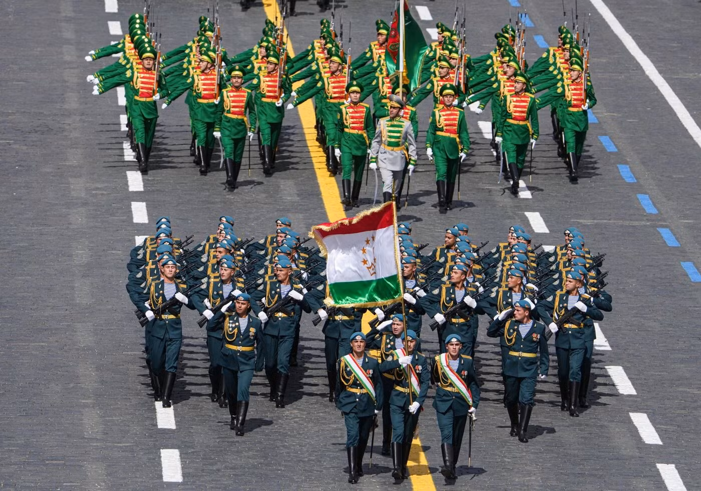 Troops from Tajikistan and Turkmenistan. Troops from Tajikistan and Turkmenistan.