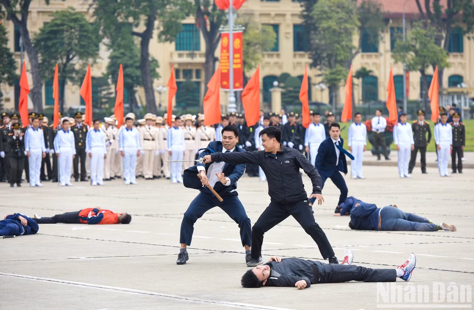 A beautiful martial arts performances at the sports festival. A beautiful martial arts performances at the sports festival.