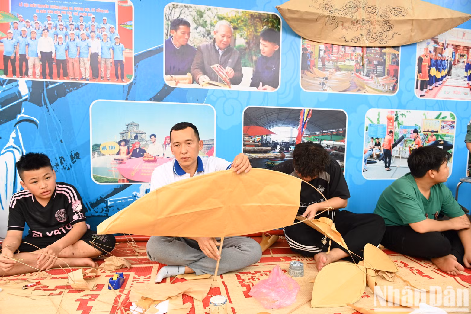 The festival attracted many young people interested in trying their hand at kite-making.