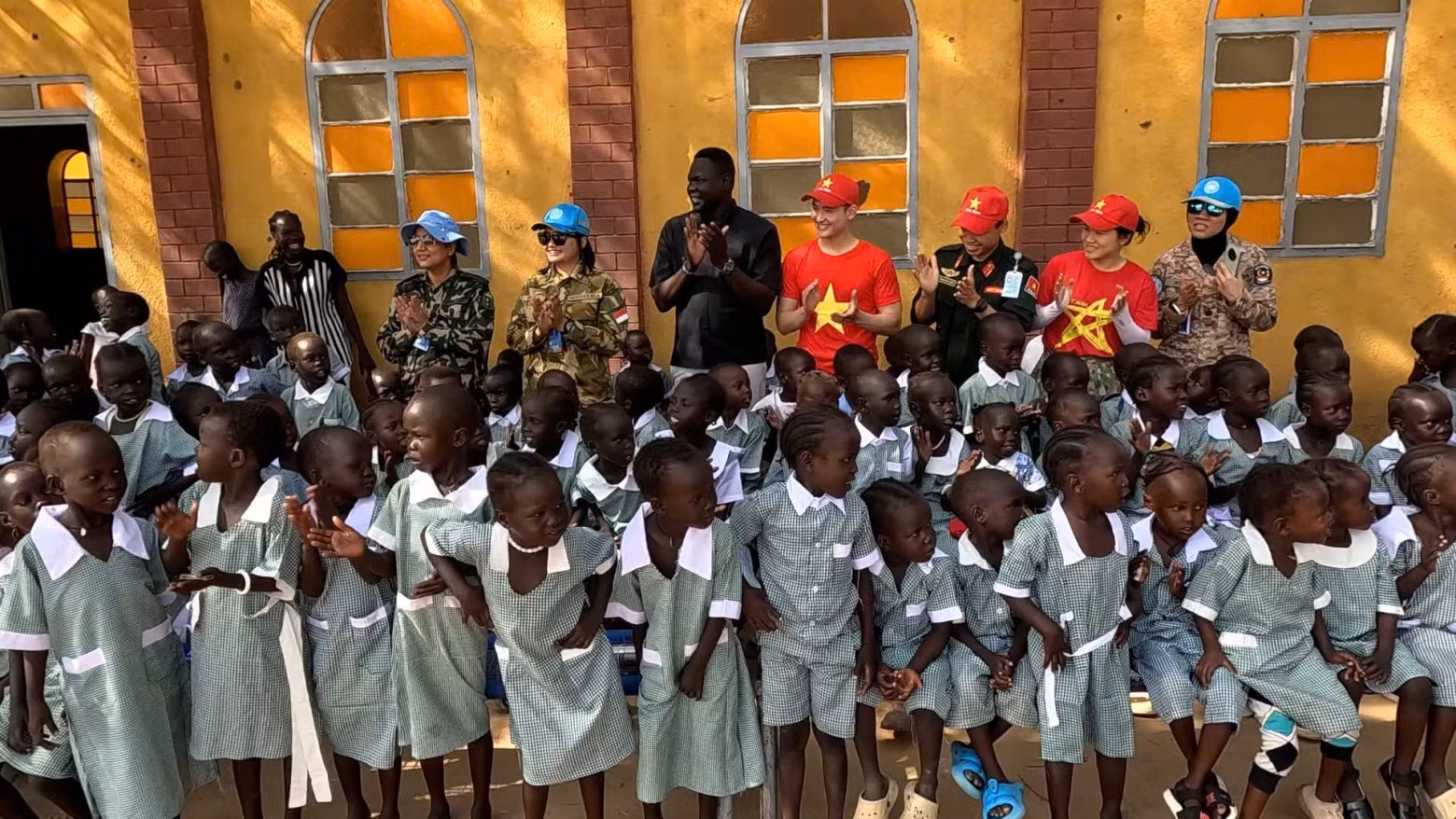 Engineering Unit No.3 and local representatives enjoy Children’s Day celebrations with Abyei’s children.