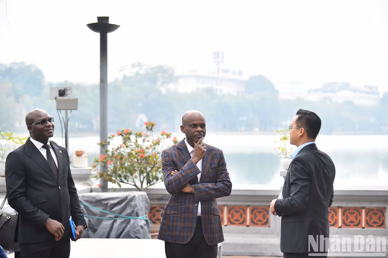 Togolese Foreign Minister Robert Dusse at the Ngoc Son Temple grounds
