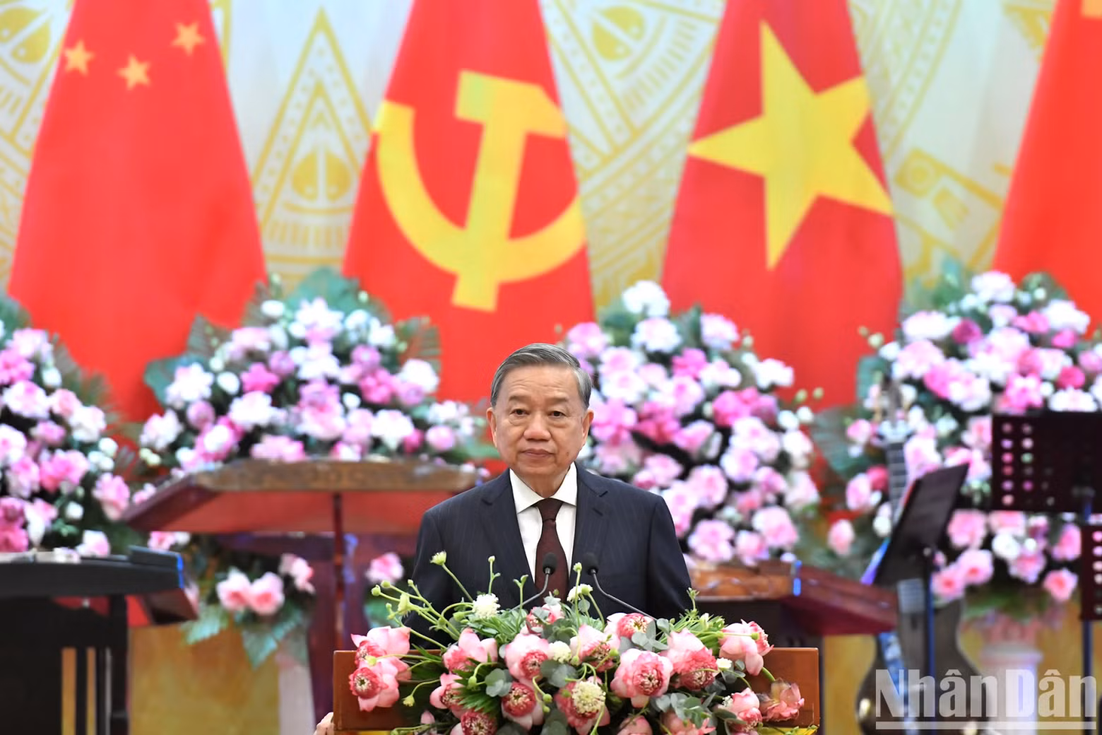 Party General Secretary To Lam delivers a speech at the banquet. (Photo: NDO)