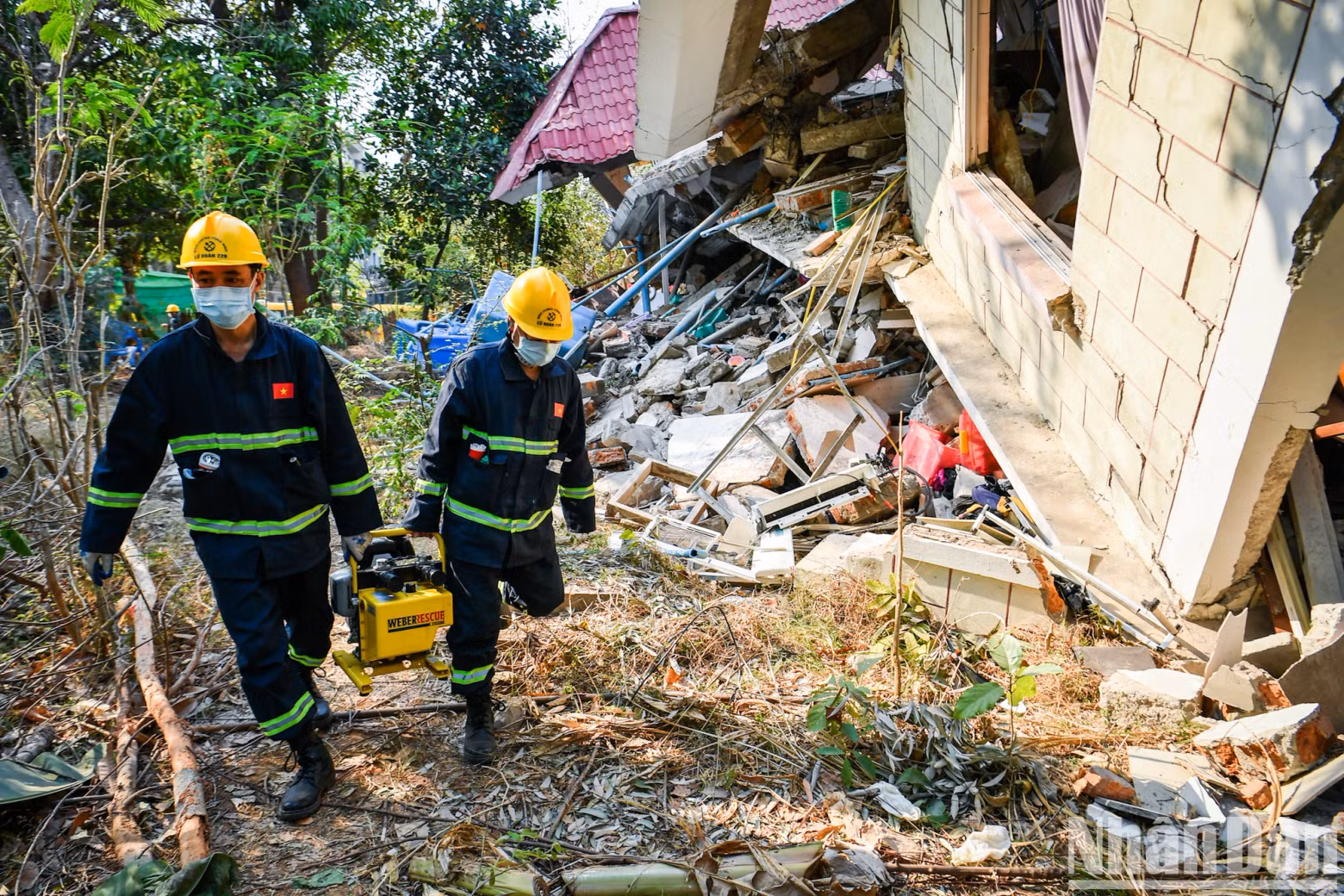 Vietnam’s rescue forces have to deploy concrete-cutting machines to handle difficult rescue sites.