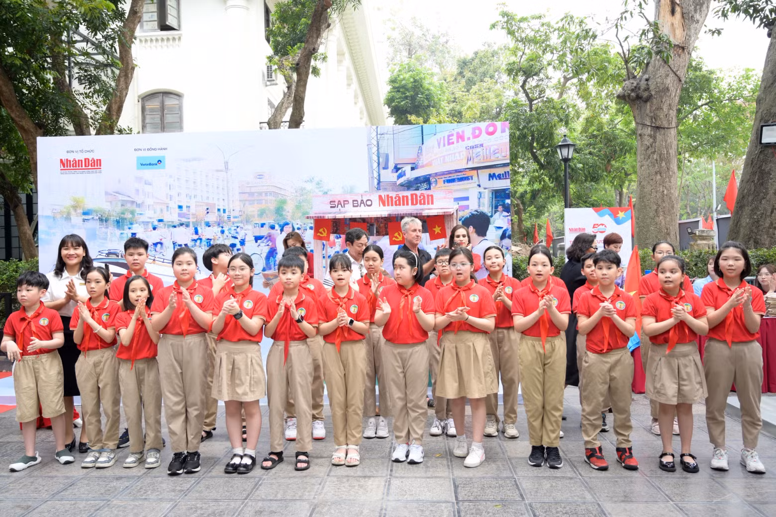 Teachers and students tour the exhibition