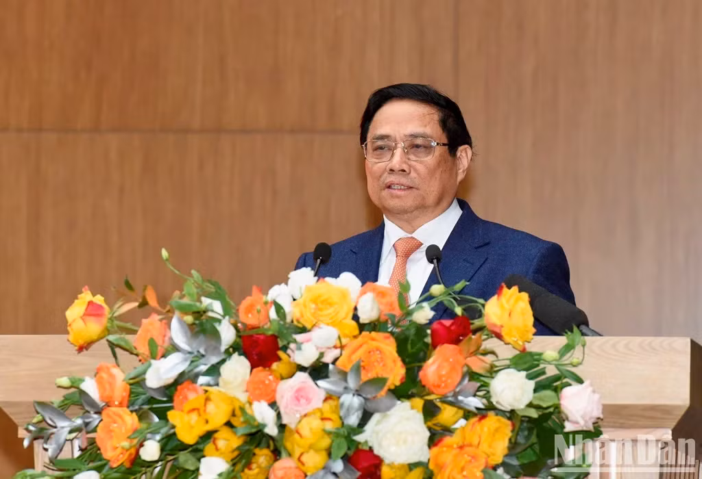 Prime Minister Pham Minh Chinh gives a speech at the conference. Prime Minister Pham Minh Chinh gives a speech at the conference.