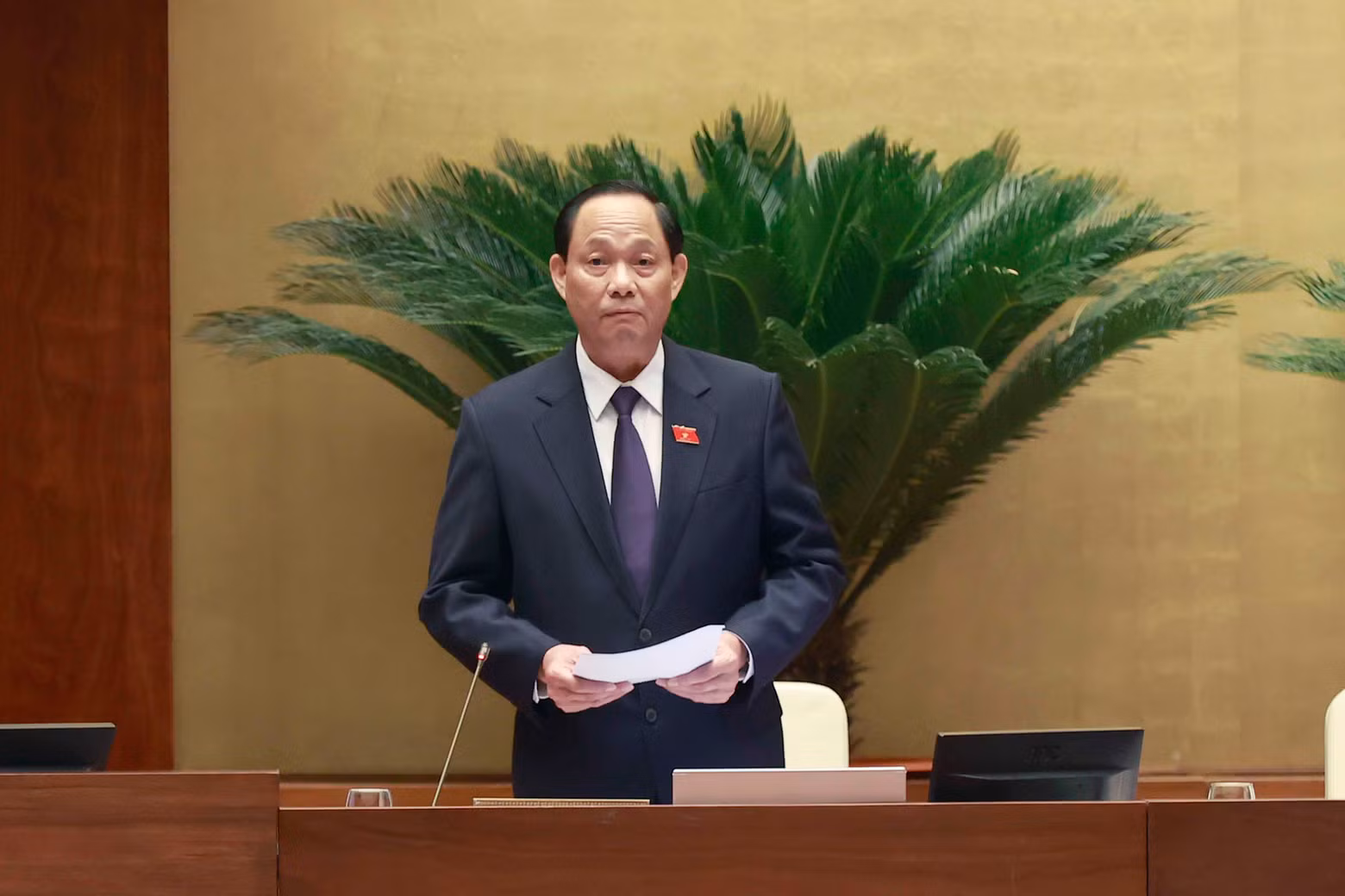 NA Vice Chairman Tran Quang Phuong is running the meeting. (Photo: VNA)