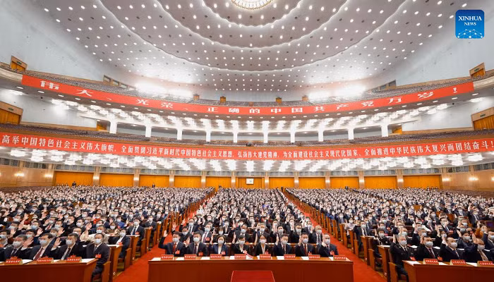 A preparatory meeting for the 20th National Congress of the Communist Party of China (CPC) is held at the Great Hall of the People in Beijing, capital of China, Oct. 15, 2022. (Photo: Xinhua)