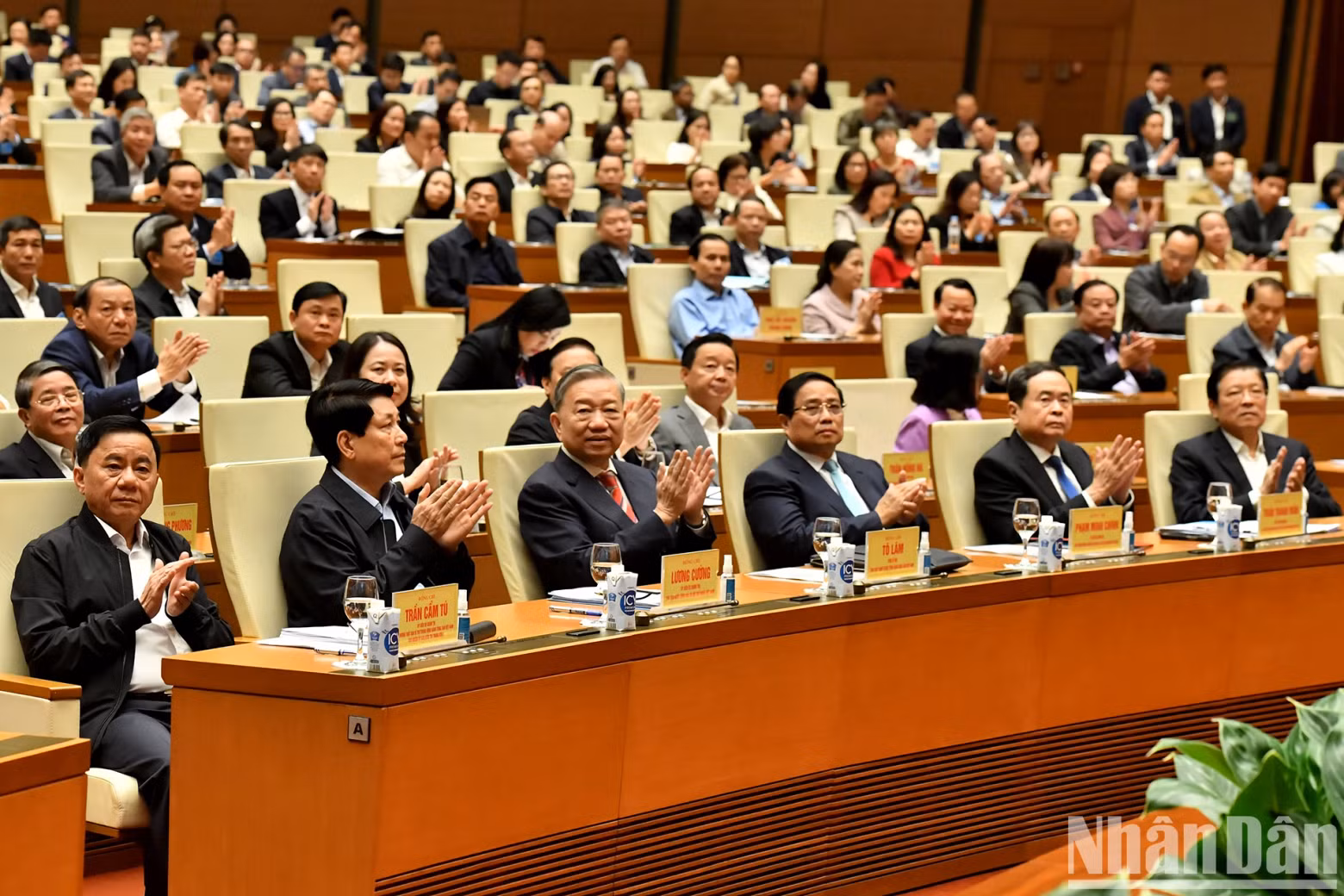 Party and State leaders and delegates attending the conference.